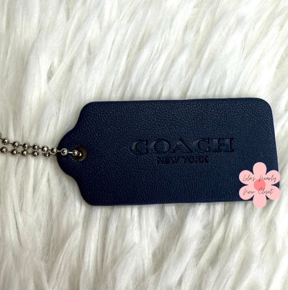 2"  COACH Blue Fob Bag Charm Hang tag Hangtag